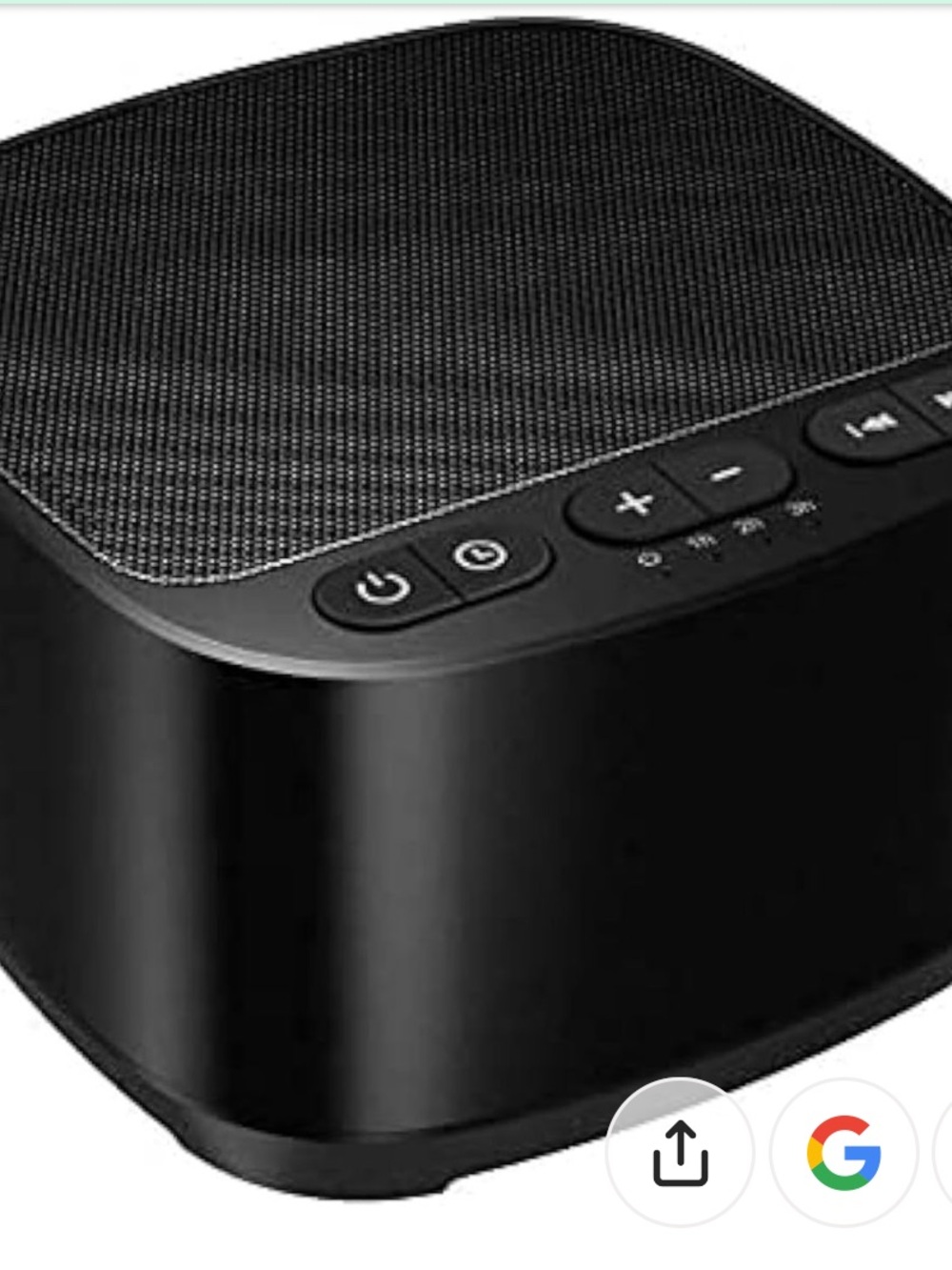 Portable Black Sleep Sound Machine with Soft Yellow Base
